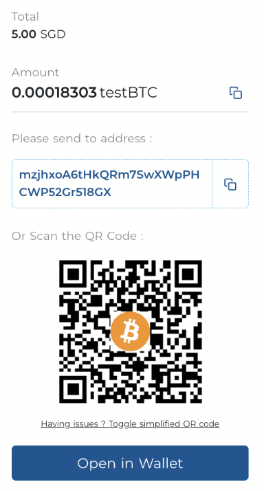 How do I test crypto payments?